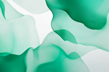 Obraz premium Emerald green fluid gradients, forming smooth and wavy abstract patterns.