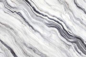 Obraz premium Elegant white marble texture, with delicate gray veining, creating a luxurious and clean abstract pattern. The high-gloss finish adds a premium feel, making it ideal for backgrounds in design and