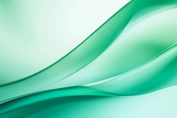 Obraz premium Emerald green fluid gradients, forming smooth and wavy abstract patterns.