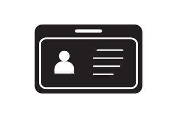 ID Card icon. Employee clerk card, driver license, Identification card, staff identification card symbol. Design for website and mobile app.