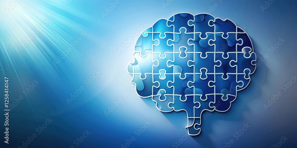 Aufkleber Brain Puzzle Abstract Concept of Mental Processes and Problem Solving