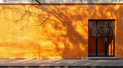 Classic orange brick wall, perfect symmetry, subtle mortar lines generative ai