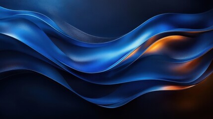 Obraz premium Blue background with sleek and elegant lines for design, banner template. White space in the center of the page for text. Minimalist abstract wallpaper with copy space.