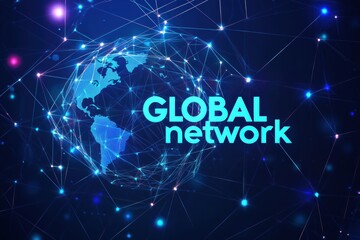 Fototapeta premium Graphic layout showcasing a global network concept for advertising purposes