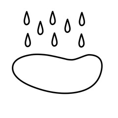 line illustration of rain puddles