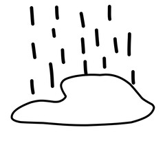 line illustration of rain puddles