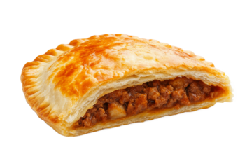 Delicious meat pie with golden flaky crust