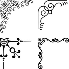 Vector Art of Borders and Corners For Graphic Design Purpose and wedding card design