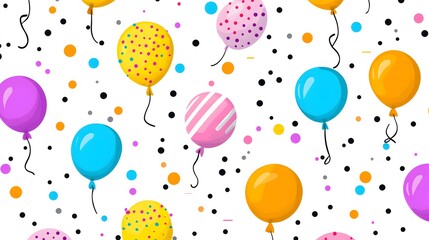 Colorful Balloons with Confetti Pattern for Celebration Design