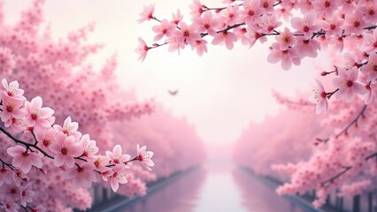 Fototapeta premium Japanese Sakura Pink Cherry Blossom in Spring
