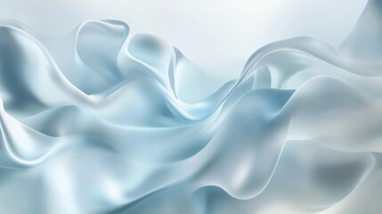 Obraz premium Elegant Light Blue Fabric Waves with Subtle Textural Folds Design