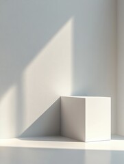 Fototapeta premium Minimalist interior with light and shadows.