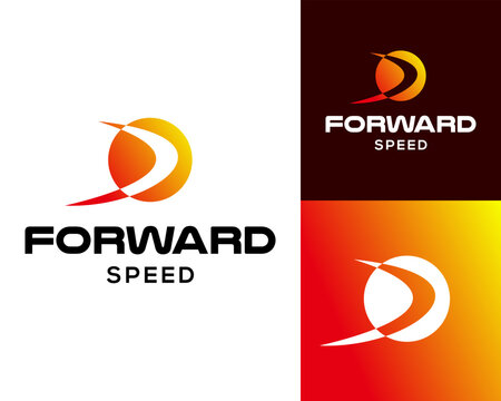 Abstract positive movement speed transportation logo design.