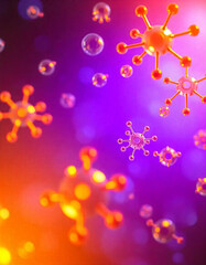 White and light blue medical abstract gradient background with molecules. web banner. Medical background in white and light blue gradient with molecular design.Science, technology and medical concept.