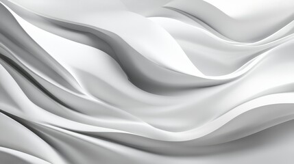 Obraz premium Elegant Serenity, Abstract Sculptural White Fabric Waves Background