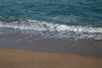 Beach with sea and sand, background image