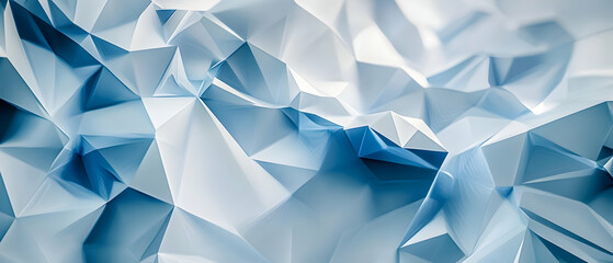 Abstract technological background with blue and white polygonal