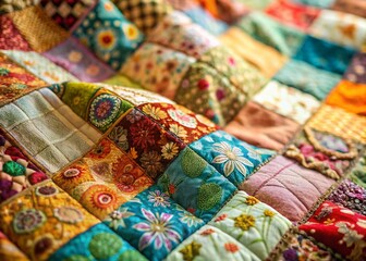 Soft Focus Patchwork Fabric Texture: Light Fade Effect Background