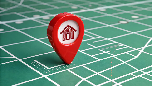 3d map pointer with red pointer