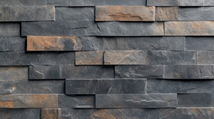 Dark gray brick wall with matte finish, urban industrial style generative ai