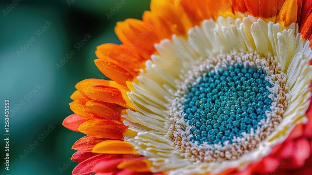 Poster a close-up shot of a flower with a bright blue center, ideal for use in designs related to nature an