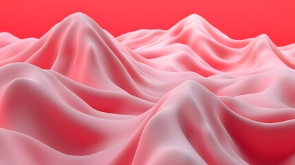 Obraz premium Abstract Soft Pink Mountain Landscape with Smooth Curves and Waves