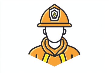 3D firefighter symbol, minimalist icon representing emergency services on a white backdrop.
