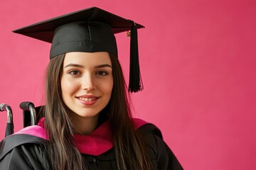 Woman in graduation attire, ready for the big day