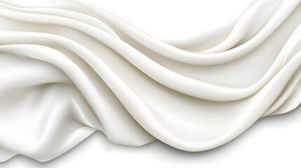 Obraz premium Elegant Flowing White Fabric with Soft Curves and Smooth Texture