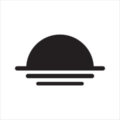 Sun rise icon in trendy flat style isolated on background