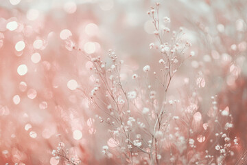 Fototapeta premium Soft pink abstract background with dreamy blurred lights, subtle sparkles, and a glowing pastel gradient. Romantic and elegant aesthetic.