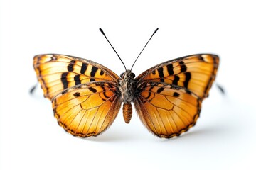 Obraz premium A close-up shot of a butterfly perched on a white surface