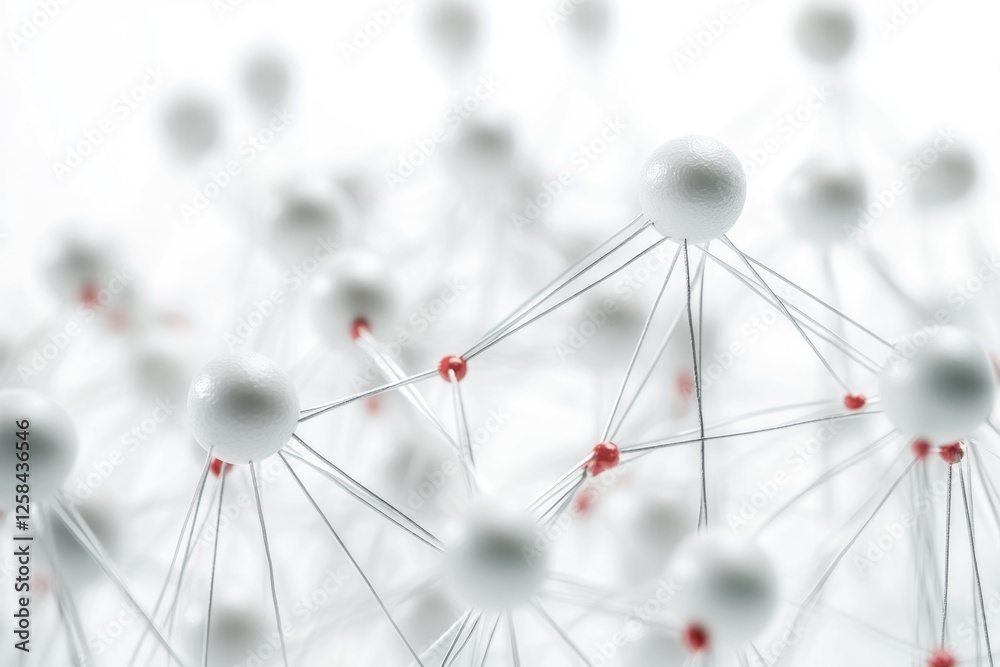 Poster Collection of white balls with distinctive red dots