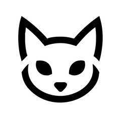 A sleek and modern cat face icon with clean lines, perfect for logos, apps, and branding. Its simple yet expressive design captures the feline charm effortlessly.