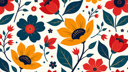 Abstract Floral Pattern, Modern and Colorful