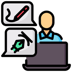work discussion vector filled outline icon