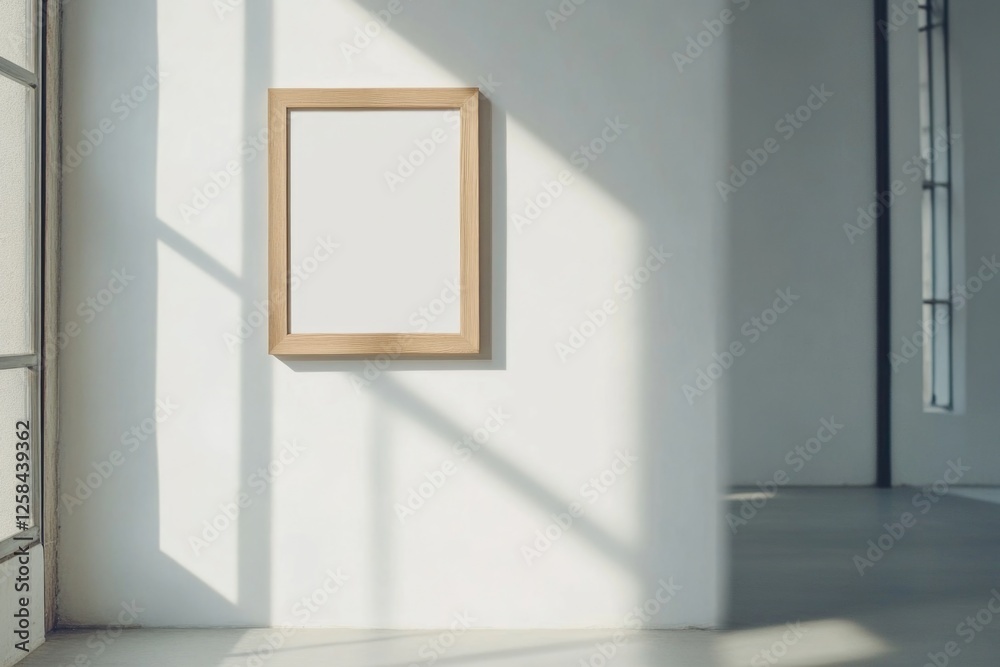 Poster a picture frame hangs on a wall in an empty room, ready to be filled with memories