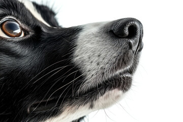 Border collie in an alert pose, isolated on white for an active and focused look
