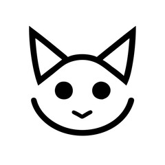 A fun and lively cat face icon with a cartoonish style, making it a great fit for kids' brands, animations, and playful designs.