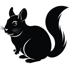 Naklejka premium silhouette of a Chinchilla in side view, 