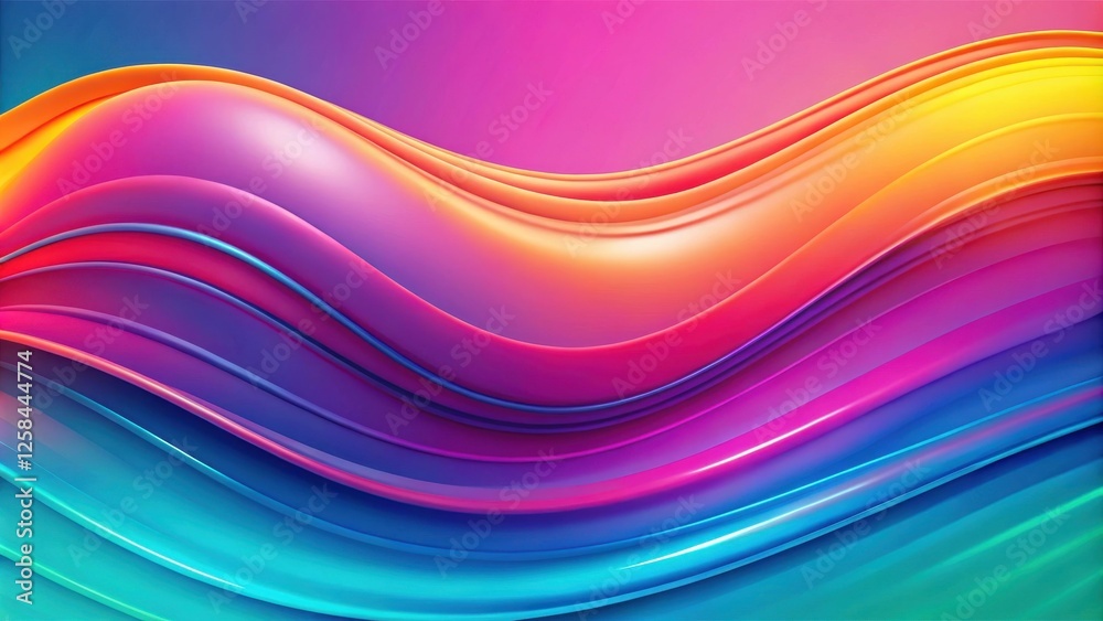 Poster Abstract Vibrant Swirls of Color in a Dynamic Wave Pattern