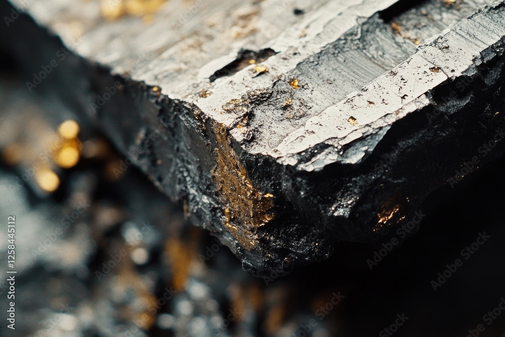Poster a detailed view of a metal fragment, suitable for industrial or technical contexts