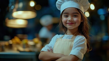 little girl chef with confidence smile