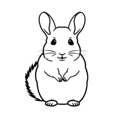Obraz premium silhouette of a Chinchilla in side view, 