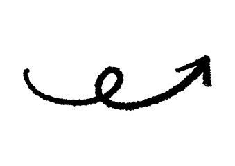 手書きのくるくる矢印 ベクター 黒