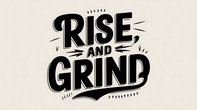 Rise and Grind Motivational Typography Design