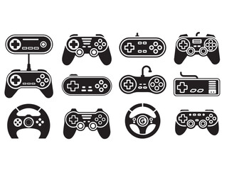 Video Game Vector Icons: Console, Controllers, and Accessories Perfect for Gaming Projects