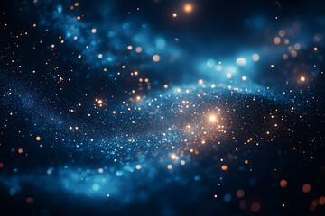 Obraz premium Stars twinkle in a vast galaxy filled with colorful cosmic dust and bright celestial lights