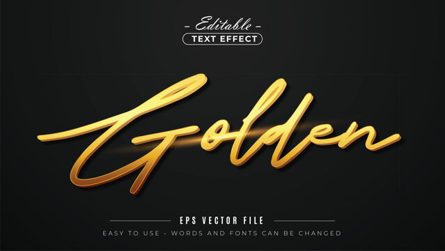 Golden script text effect editable luxury fancy title text style.