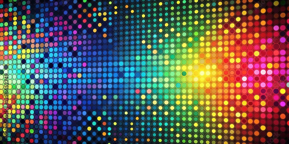 Aufkleber Abstract Colorful Circular Pattern Design with Vibrant Hues and Gradient Effects